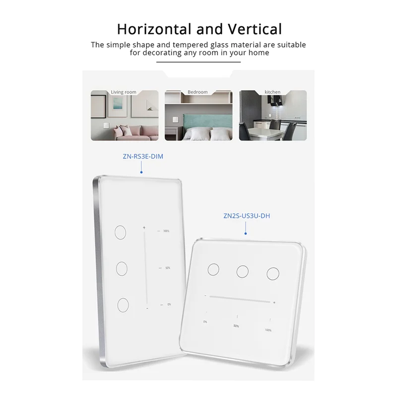 Фото Luckshopping Tuya Zigbee 3-бандовый диммер, переключатель света Tuya/Smart Life, приложение, дистанционное управление, стандартный переключатель США, ЕС, управление процентом №4