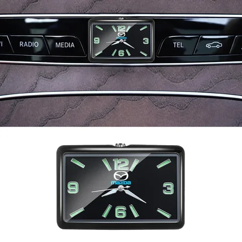 Автомобильные украшения, маленькие квадратные часы из сплава для Mazda Protege 323 626 Rx8 Rx7 Mx3 Mx5 Axela Speed Cx9 Cx7 Cx5, аксессуары