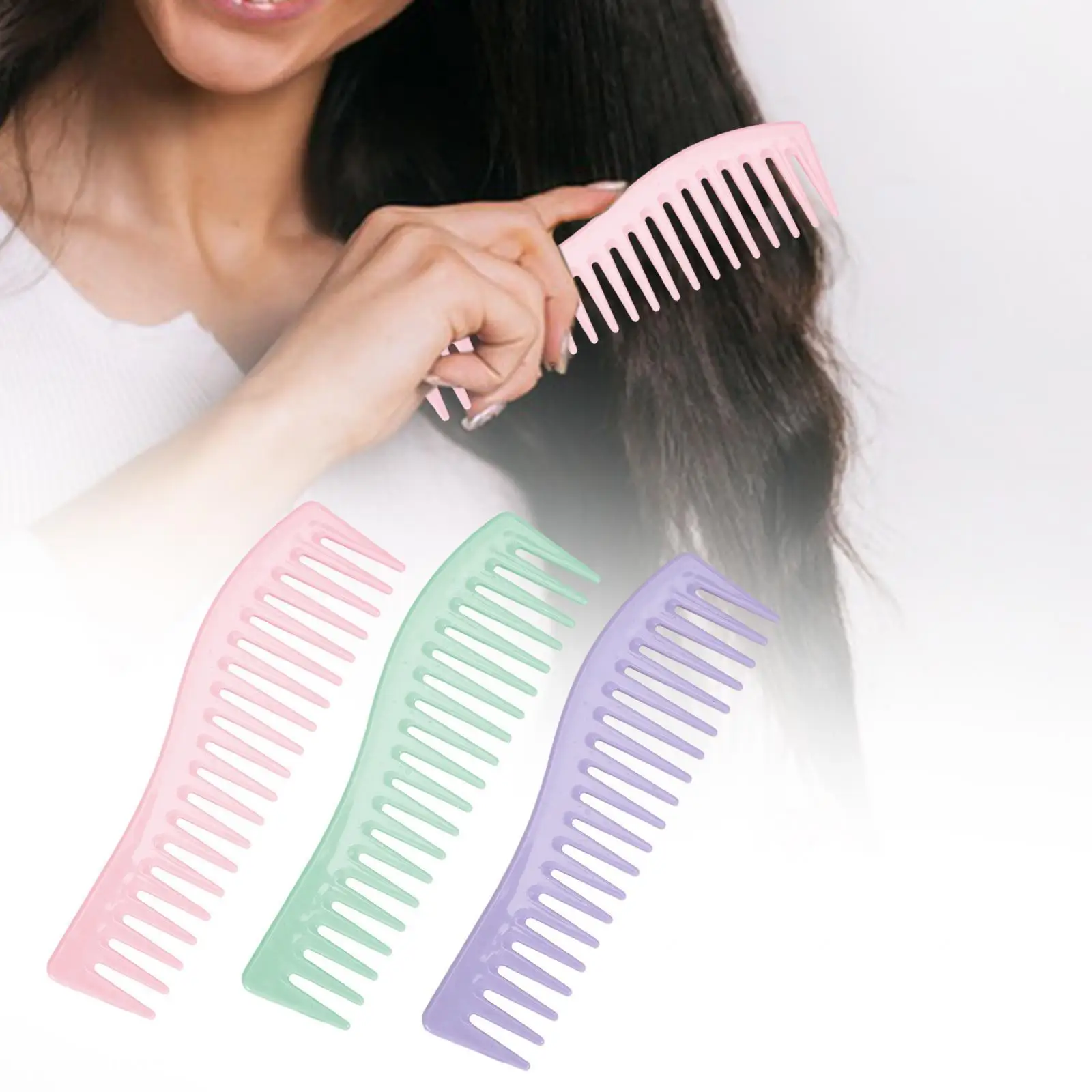 

Широкозубная расческа, Антистатическая Расческа для укладки волос без ручки, расческа для распутывания волос, расческа для длинных волос, вьющихся, влажных волос