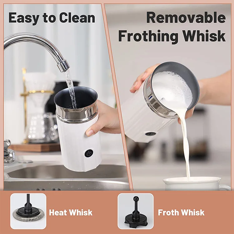 Automatic Milk Frother Cold/Hot Milk Frother Can Be Heated Milk Frother Electric Milk Frother Automatic Power-Off Protection D enlarge