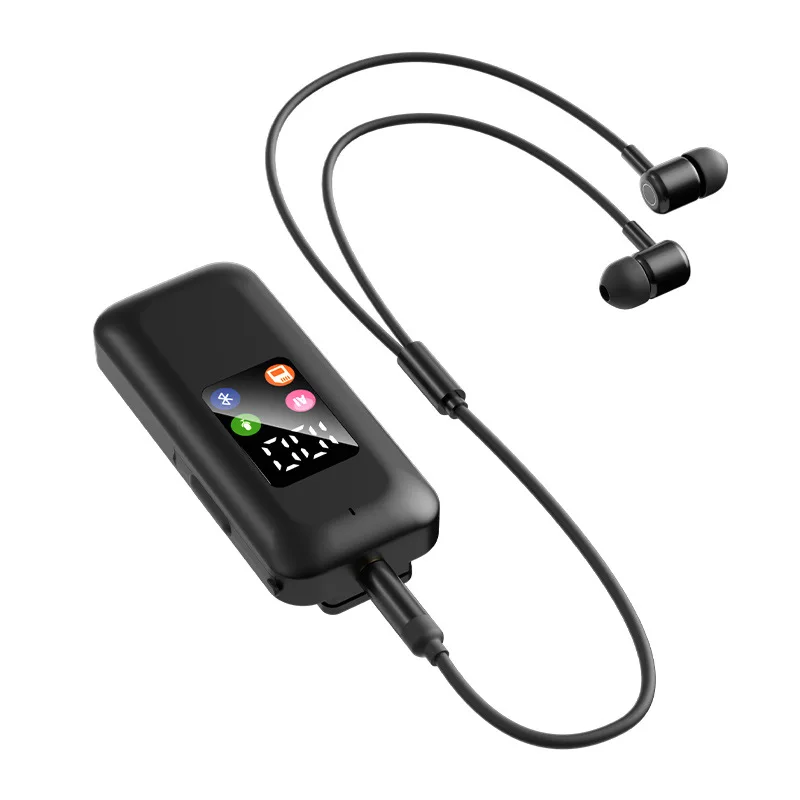 Фото Наушники Lavalier Bluetooth с выдвижным шнуром, шумоподавлением и микрофоном, беспроводные наушники для бизнеса, вождения, спорта №1