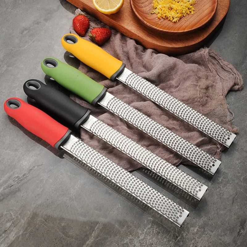 

Stainless Steel Cheese Grater & Lemon Zester with Protect Cover Chocolate Fruit Grater Slicer Four Colors Optional Kitchen Tool