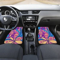 pink blue floral abstract art car floor mats set front and back floor mats for car car accessories