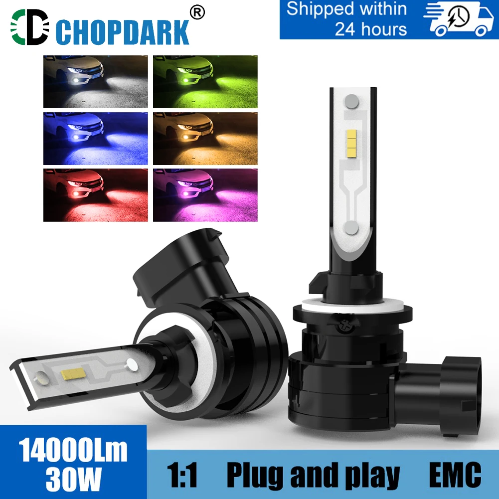 

LED 880 881 886 894 H27 Car Headlight Bulb Fog Lamp UTV CSP 30W White Blue Yellow Red Green Light Plug and Play Fanless 2pcs