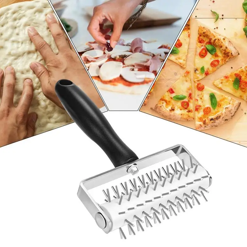Ролик для пиццы инструмент выпечки печенья ролик теста игла пирога колесный