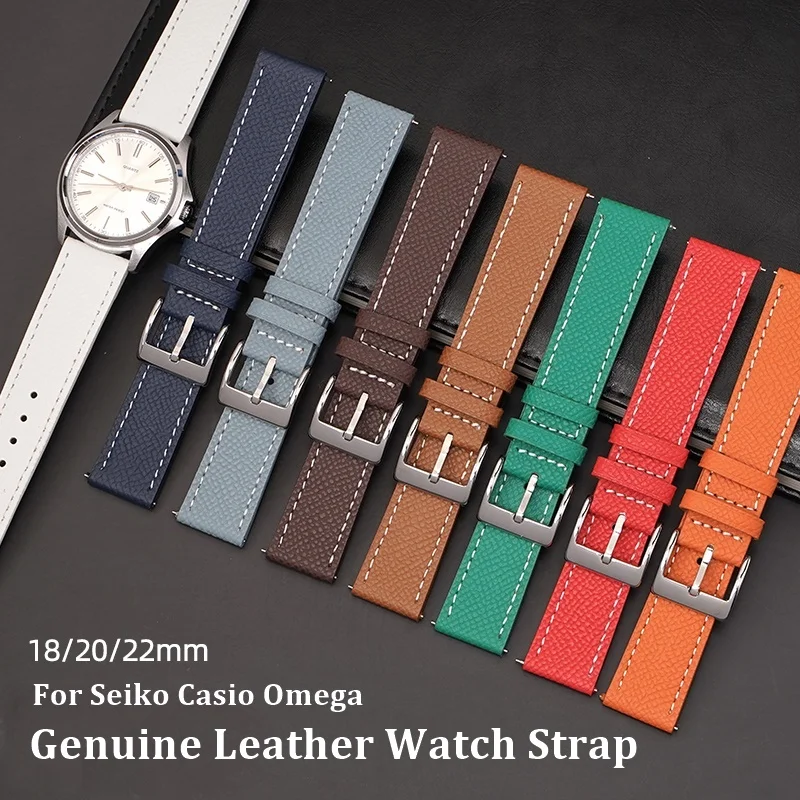 

18/20/22mm Genuine Leather Watch Strap for Blancpain X Swatch Joint Branding Fifty Fathoms Collection Quick Release Wristband