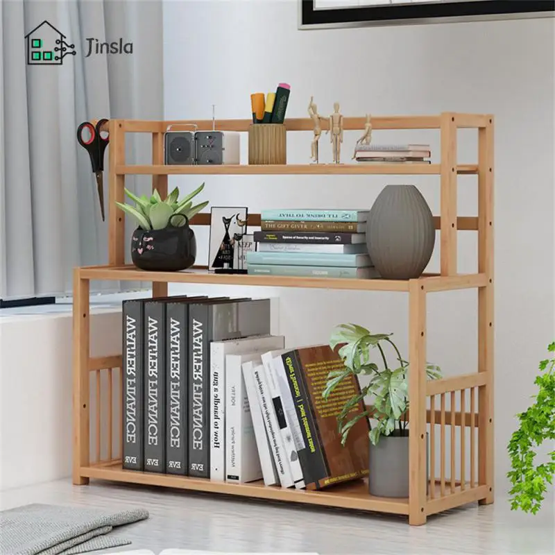 

Bookshelf Convenient Multilayered Shelf Bamboo Home Office Storage Rack Dormitory Storage Multi-functional Storage Bookcase