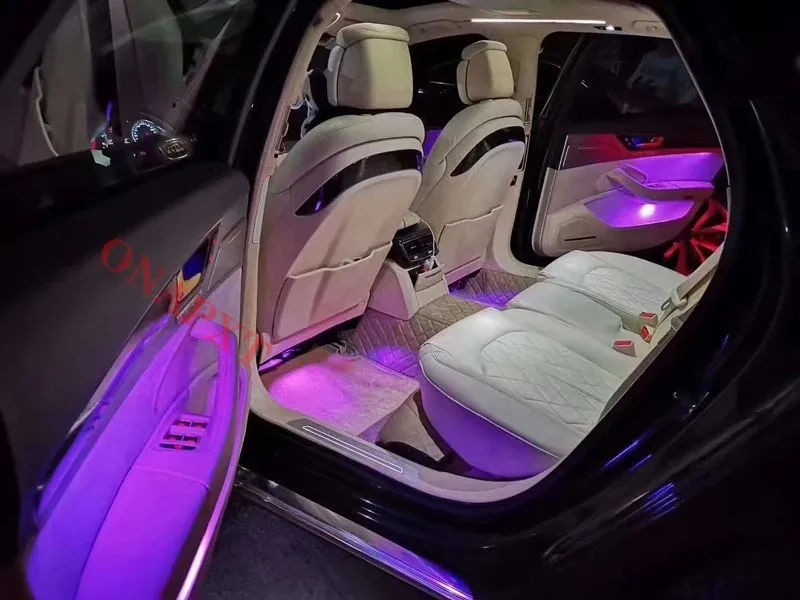 Фото Набор из 21/30 цветов для Audi A8 D4 D5 2010-2021, декоративная подсветка кнопок и приложения, светодиодная атмосферная лампа, светящаяся полоса №5