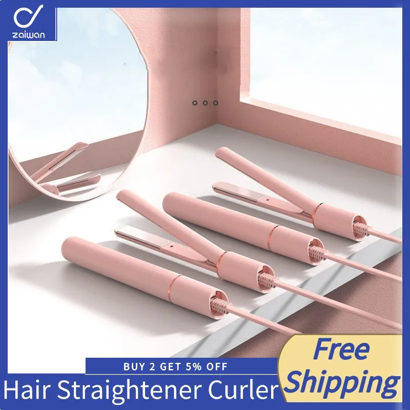 

Mini Hair Iron Curling Hair Straightener Student Mini Female Small Electric Splint Straight Curl Dual-Use Bangs Straight Curler