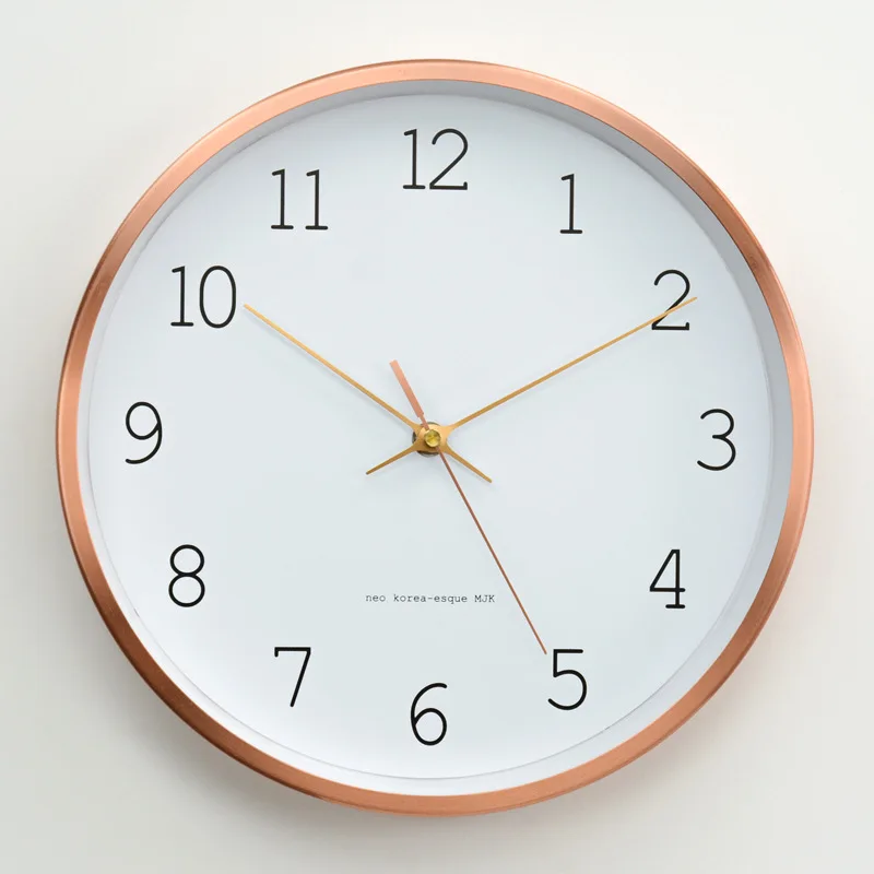 

Rose Gold Delicate Pointer Metal Silent Clock Mechanism Decoration for Home Wall Decoration Items Large 3d Wall Clock Azan Clock
