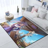 genshin impact hd printed carpet household rug childrens room living room chair bedside modern simple floor mat office gifts