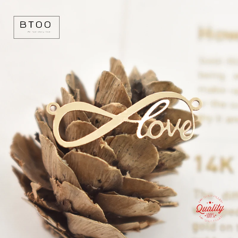 14-каратное золото с наполнителем Бесконечная любовь двойным отверстием золотые