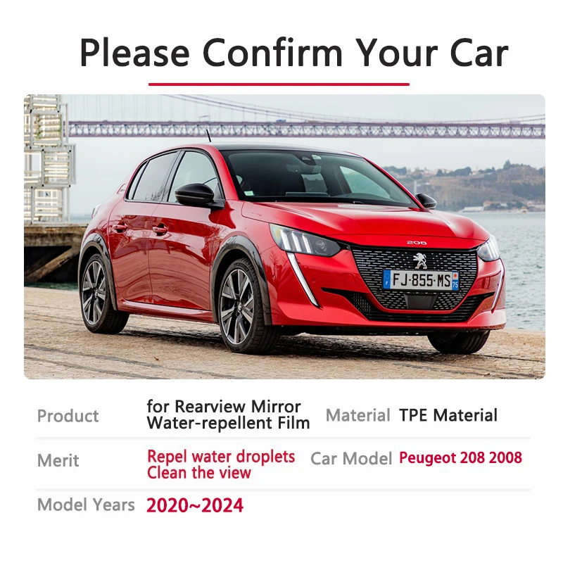 Полное противотуманное зеркало заднего вида с пленкой для Peugeot 208 2008 208e 2008e GT GTI 2020 ~