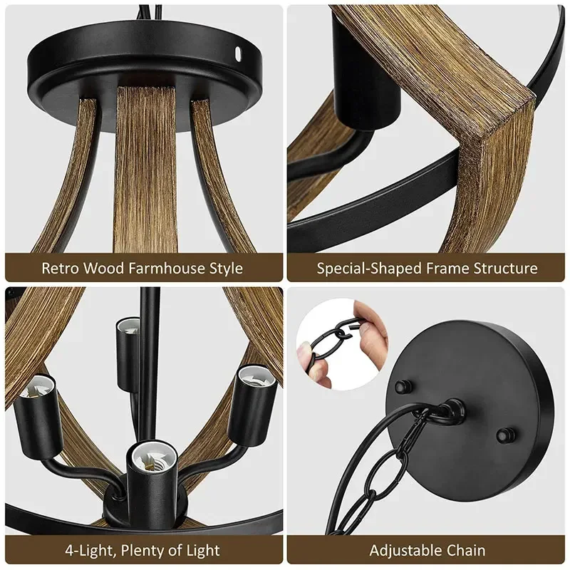 Американская сельская люстра в индустриальном стиле фермерский дом подвесные