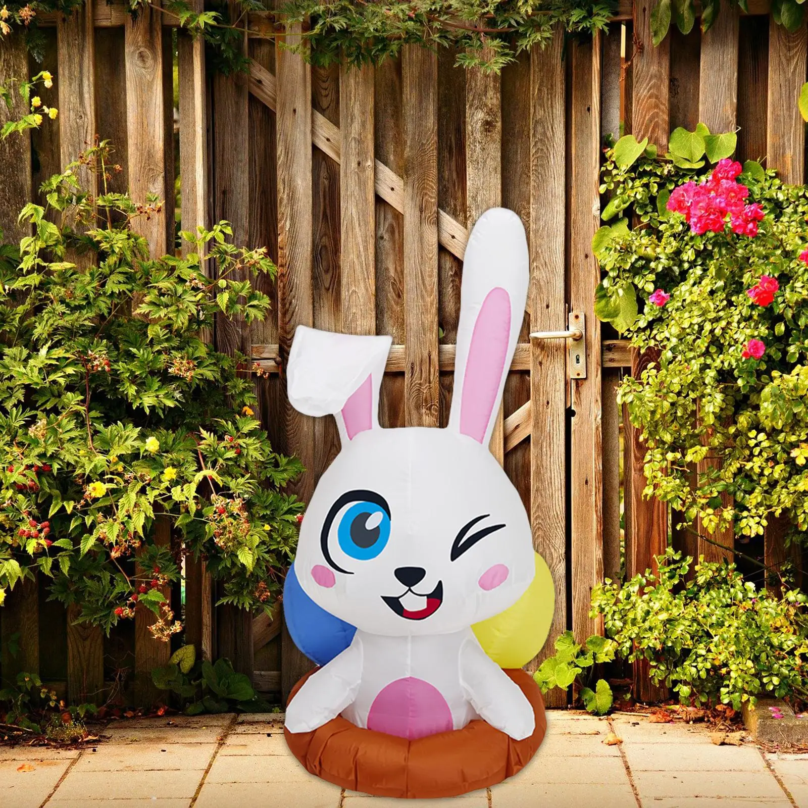 

Гигантский надувной кролик со светодиодный светильник кой 1,2 м, анимированный на Пасхальный двор светильник светящийся Пасхальный декорат...