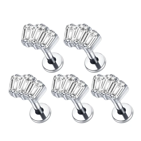 1/5 шт., серьги-гвоздики из титана, 16 г