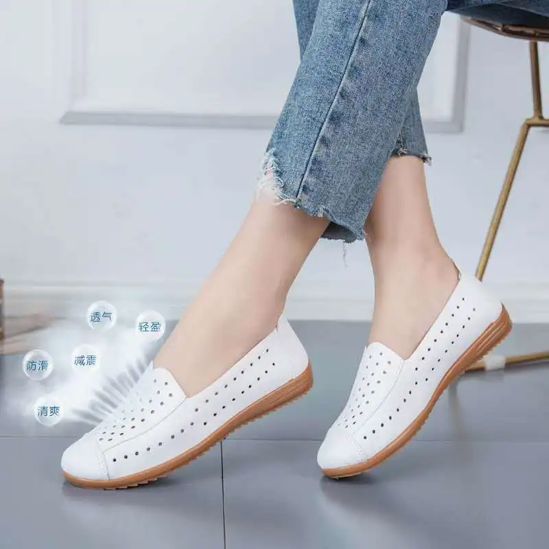 

Women's Shoes 2020 Summer New Women's Shoes Hollow-out Optional White Shoes Women's Slip-on Mom Shoes Fashion Casual Shoes