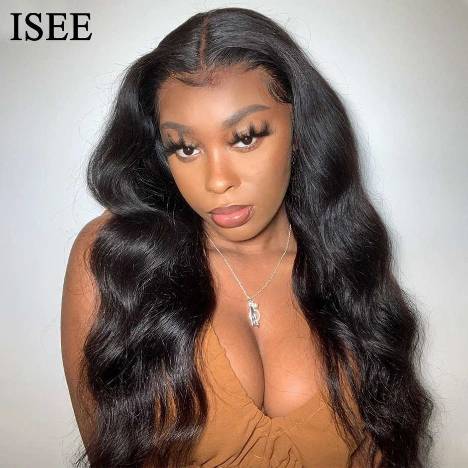 ISEE HAIR Body Wave Lace Front Wigs Brazilian HD Transparent Lace Frontal Human Hair Wigs For Black Women Lace Front Remy Wigs