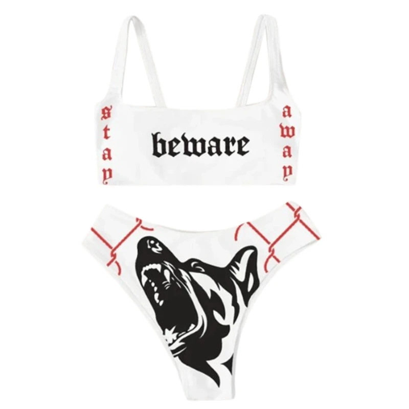 

Women Bathing Suit Two Pieces Swimsuit Funny Printed Bikini Set for Beach