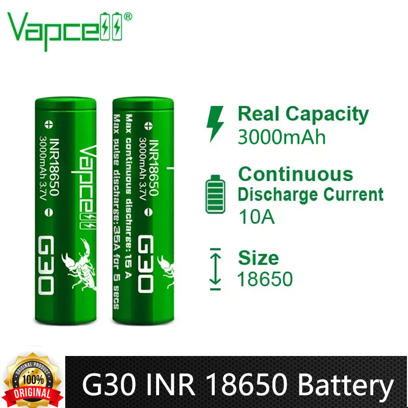 Аккумулятор Vapcell G30 INR 18650 3000 мАч