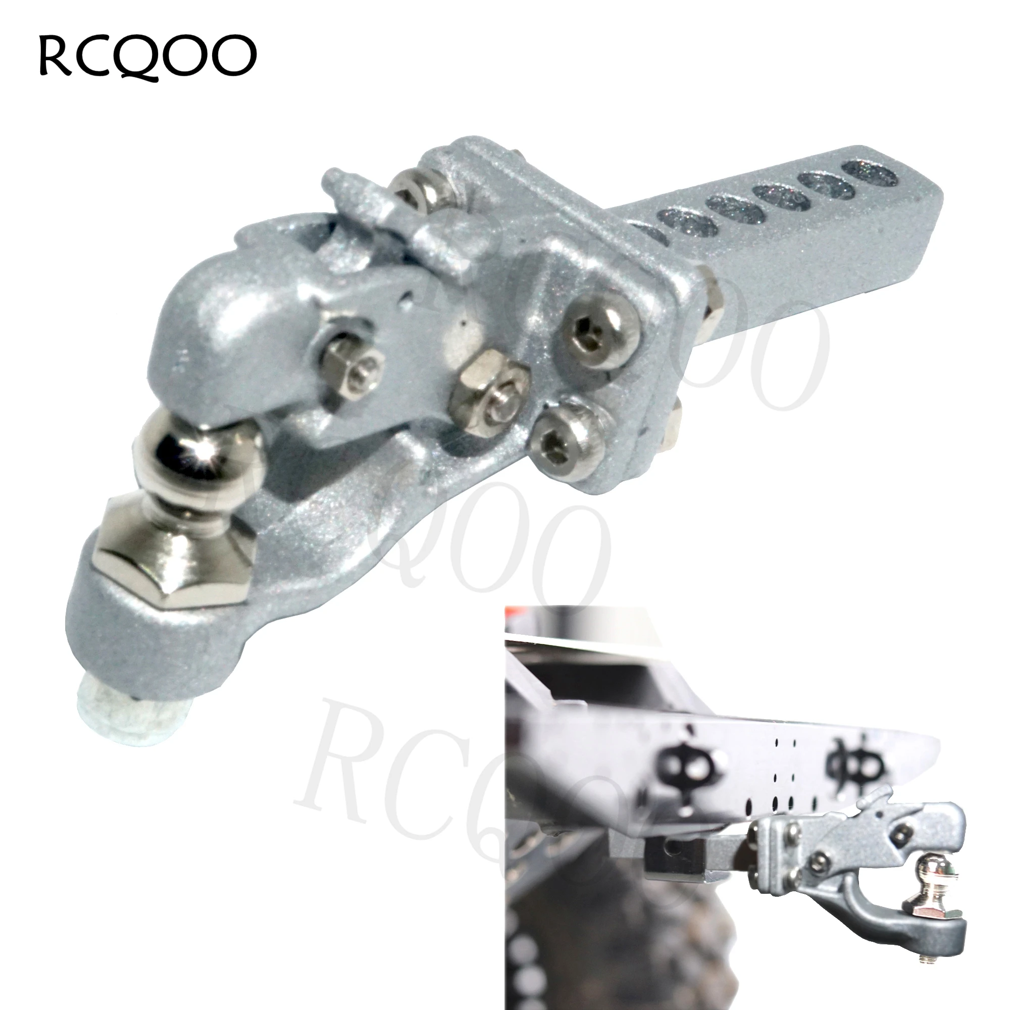 

Metal 1/10 RC Hitch Trailer Hook Simulation Climbing Tow Shackles for Traxxas TRX-4 90046 90047 SCX10 1/10 RC