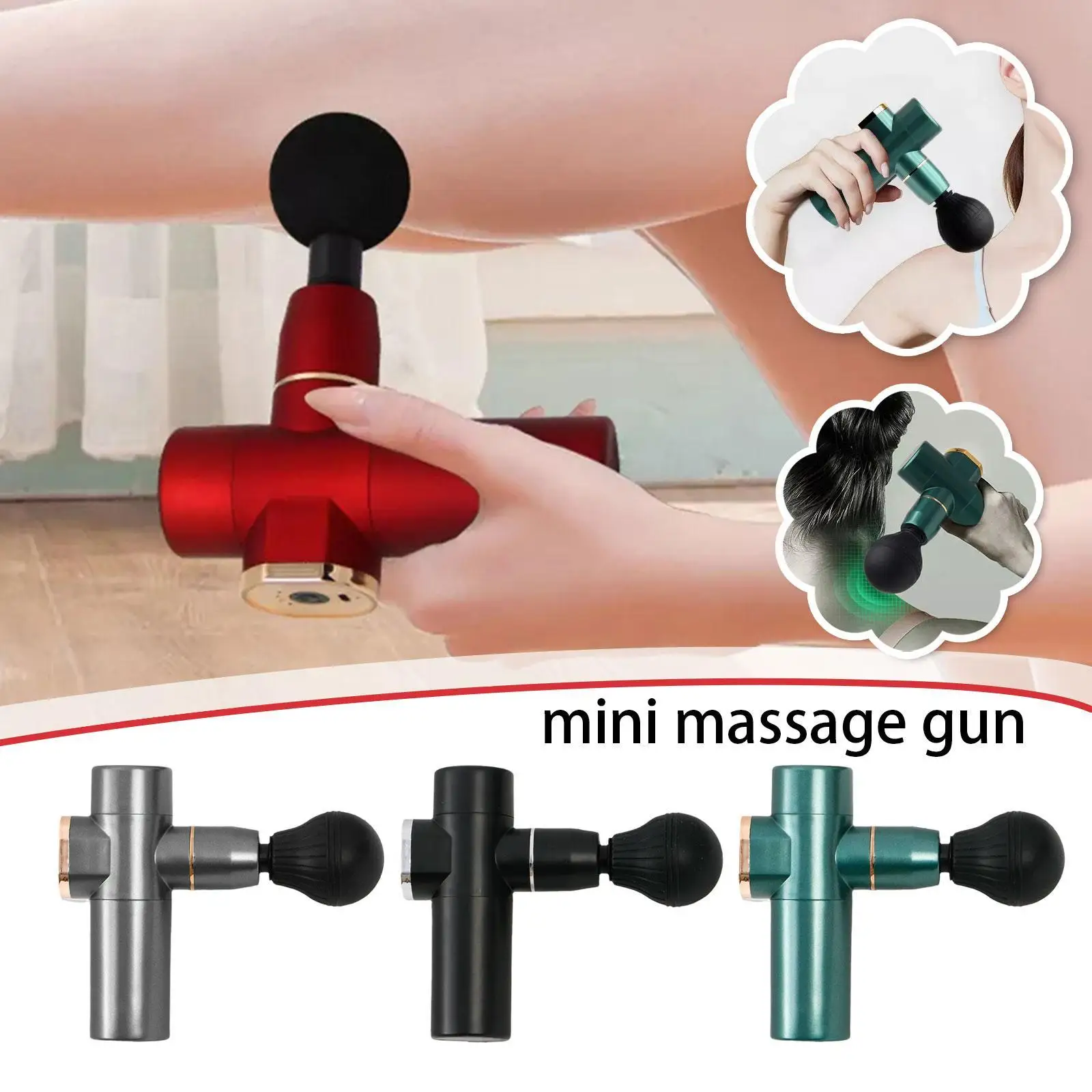 

Muscle Massage Fascia Gun Mini Therapy Massager Gun Rechargeable Massage Portable Men Women Fitnes Equipment For Pain Relief