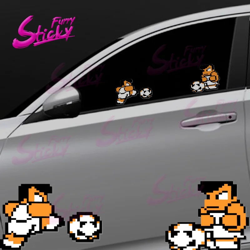 

Furry Sticky Retro Arcade Football Game Anime Car Sticker Decal Mini Cooper Car Accessories Bumper Helmet Trunk Mazda Stickers