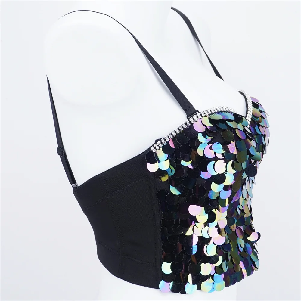 Подтяжки с шипами в виде рыбьих костей над корсетом короткий облегающий