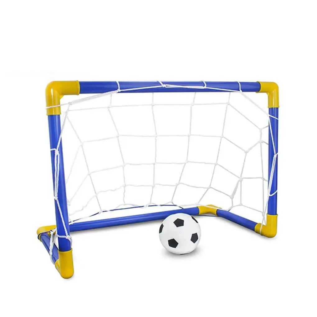 

Folding Mini Football Soccer Ball Goal Post Net Set Kids Indoor Child