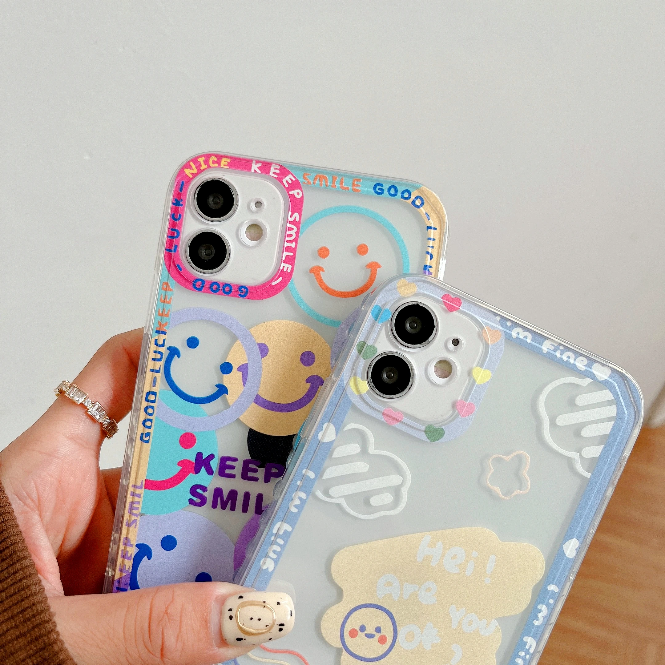 Silicone Bear Case For iPhone 13 Mini TPU Silicone Case for iPhone 11 TPU Cartoon Bear Smile Case for iPhone 12 чехол на айфо