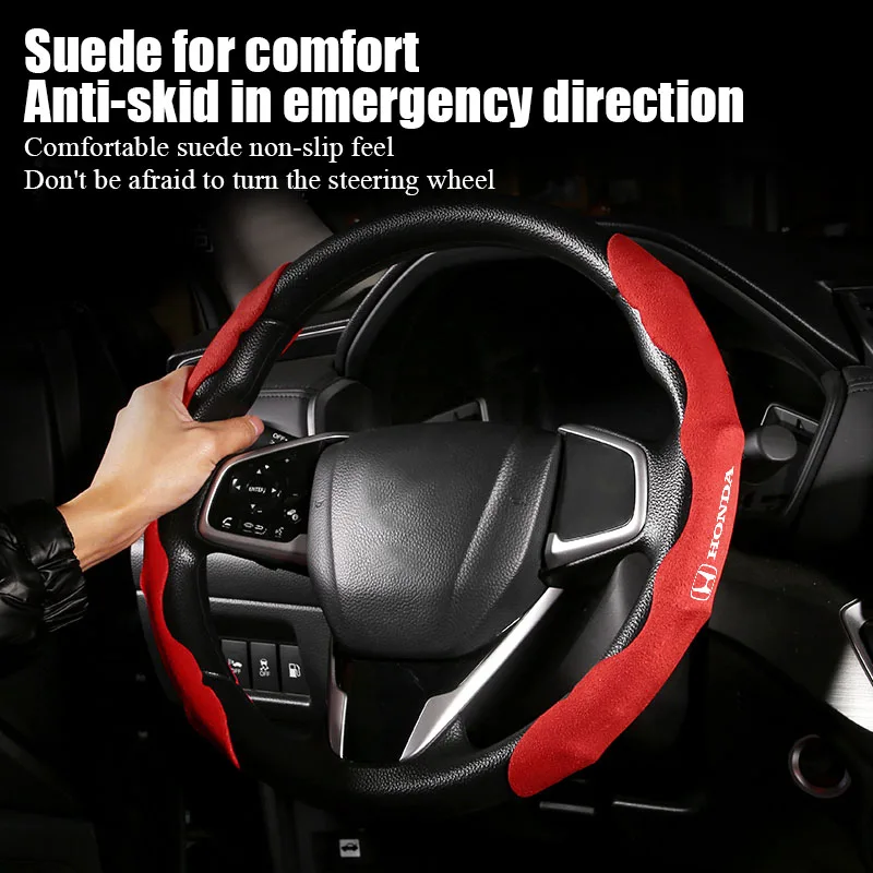2шт Чехол на руль автомобиля, украшение интерьера для Honda Civci FIT Accord Prelude CRV 5th City CRZ CRX Jazz HRV on.