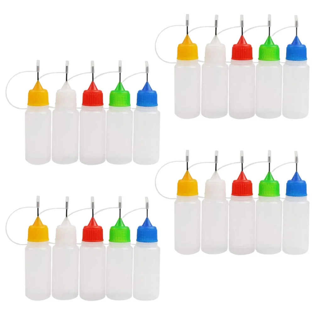 

20 Pcs Oil Bottle Dispenser Squeeze Precision Small Bottles Empty Refillable Needle Tip Applicator