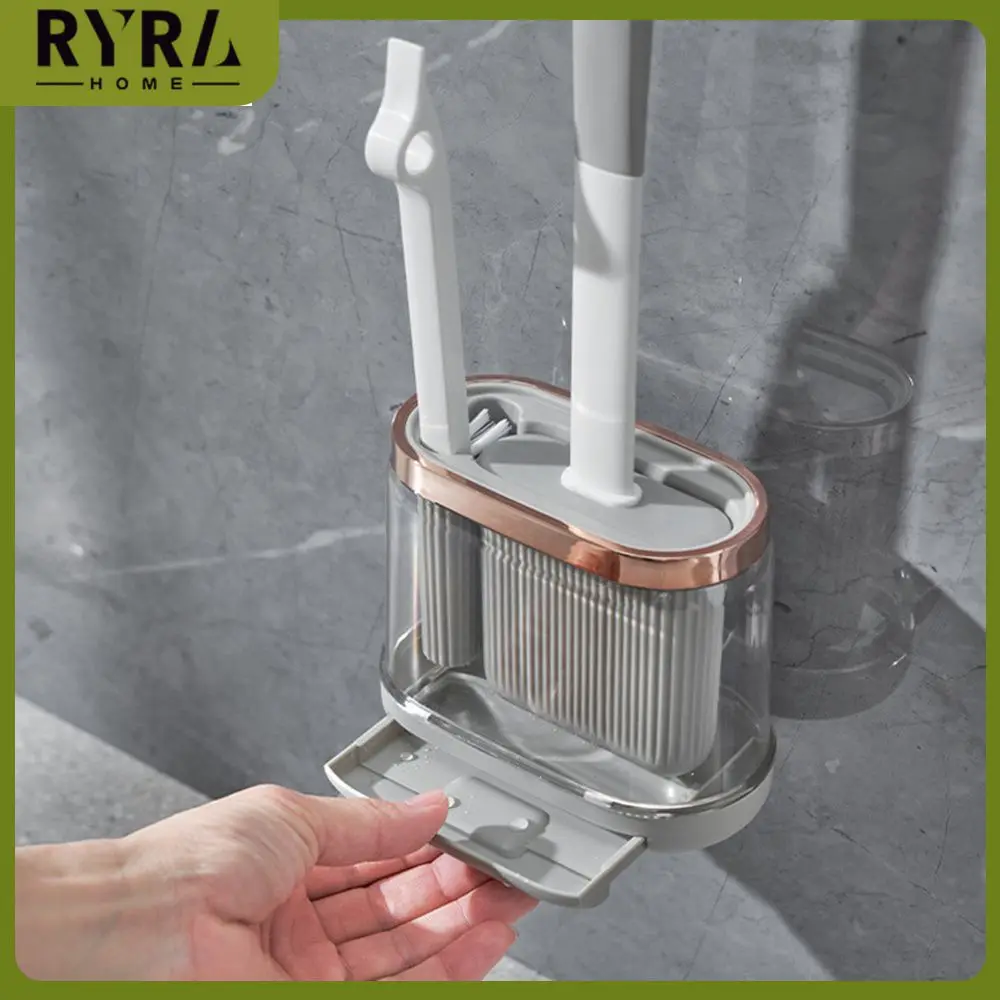 

Wall Hanging Detachable Base Toilet Squatting Pit Cleaning Set Light Luxury Cleaning Brush Multi-layer Structure Toilet Brush