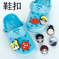 naruto anime sandals accessories pvc single sale wholesale shoe buckle fit for crocs charms decorations kids x mas party gifts