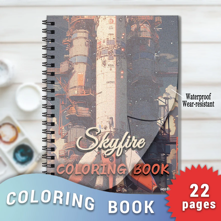 Фото Книжка-раскраска Skyfire — 8,3x 11,2 дюйма, 22-страничная книжка-раскраска — помогает снизить стресс и легкость эмоций №1