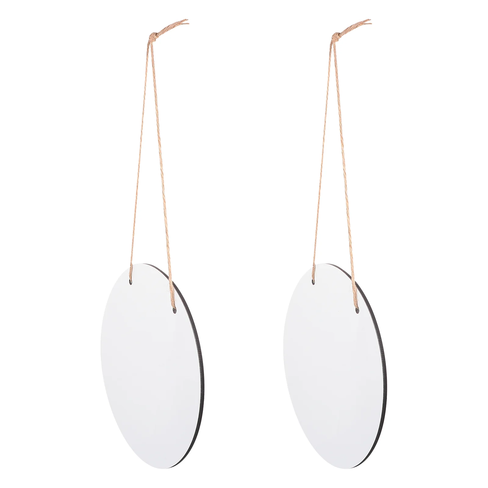 

2 Pcs Round Heat Transfer Door Hanger Wooden Hangers Sublimation Sign Blanks Hanging Plaque