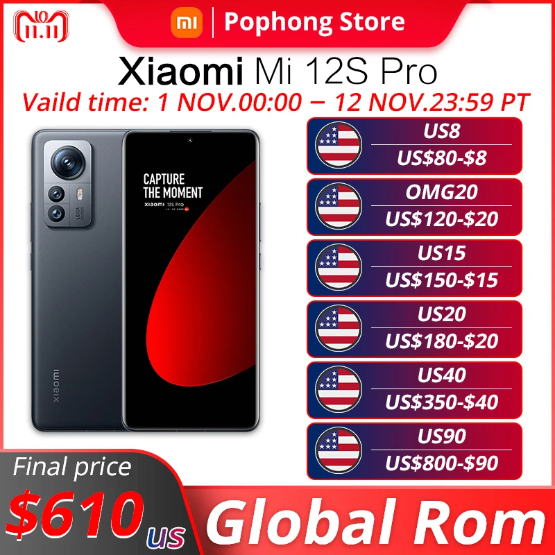 Ceny Globalny Rom Xiaomi 12S Pro Telefon Komórkowy 6.73 Cala 2K AMOLED 120Hz Elastyczny Wyświetlacz Snapdragon Gen 8 + Octa Core 120W ładowarka NFC