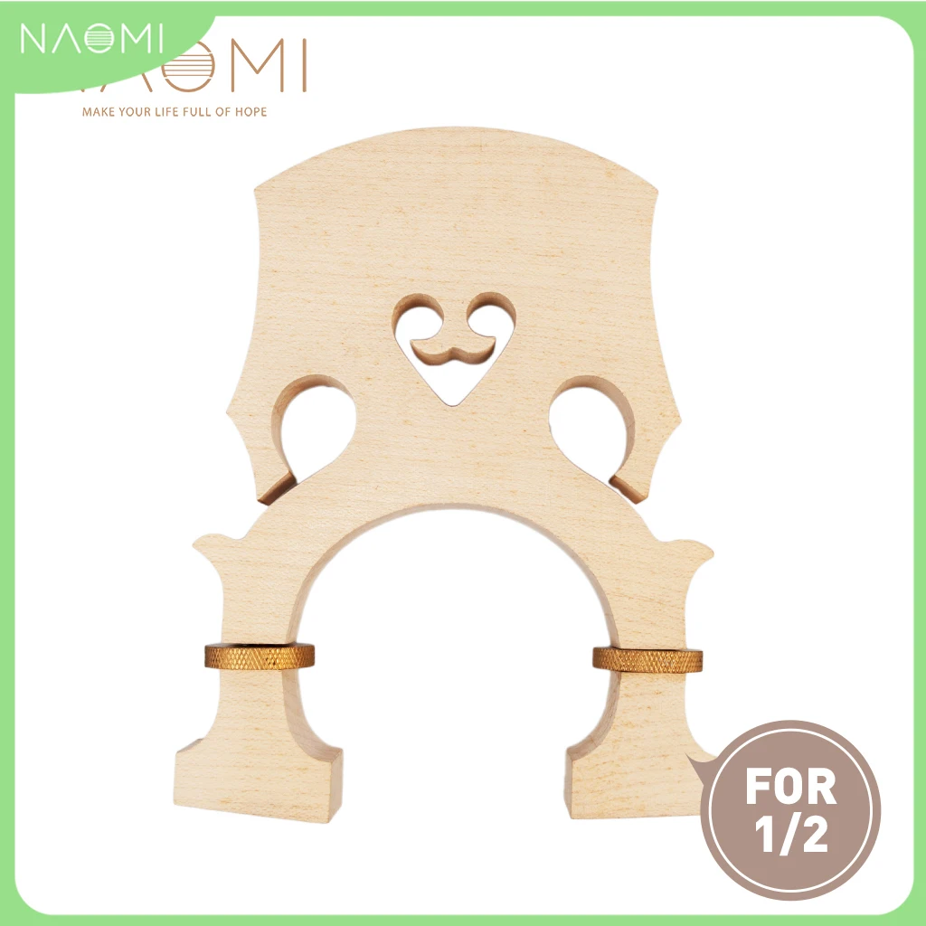 

NAOMI Adjustable 1/2 Size Double Bass Bridge Selected Dried Maple Wood Brass Screws Fit For Upright Bass