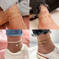 summer layered adjustable boho for women girls foot chain ankle bracelets beach jewelry