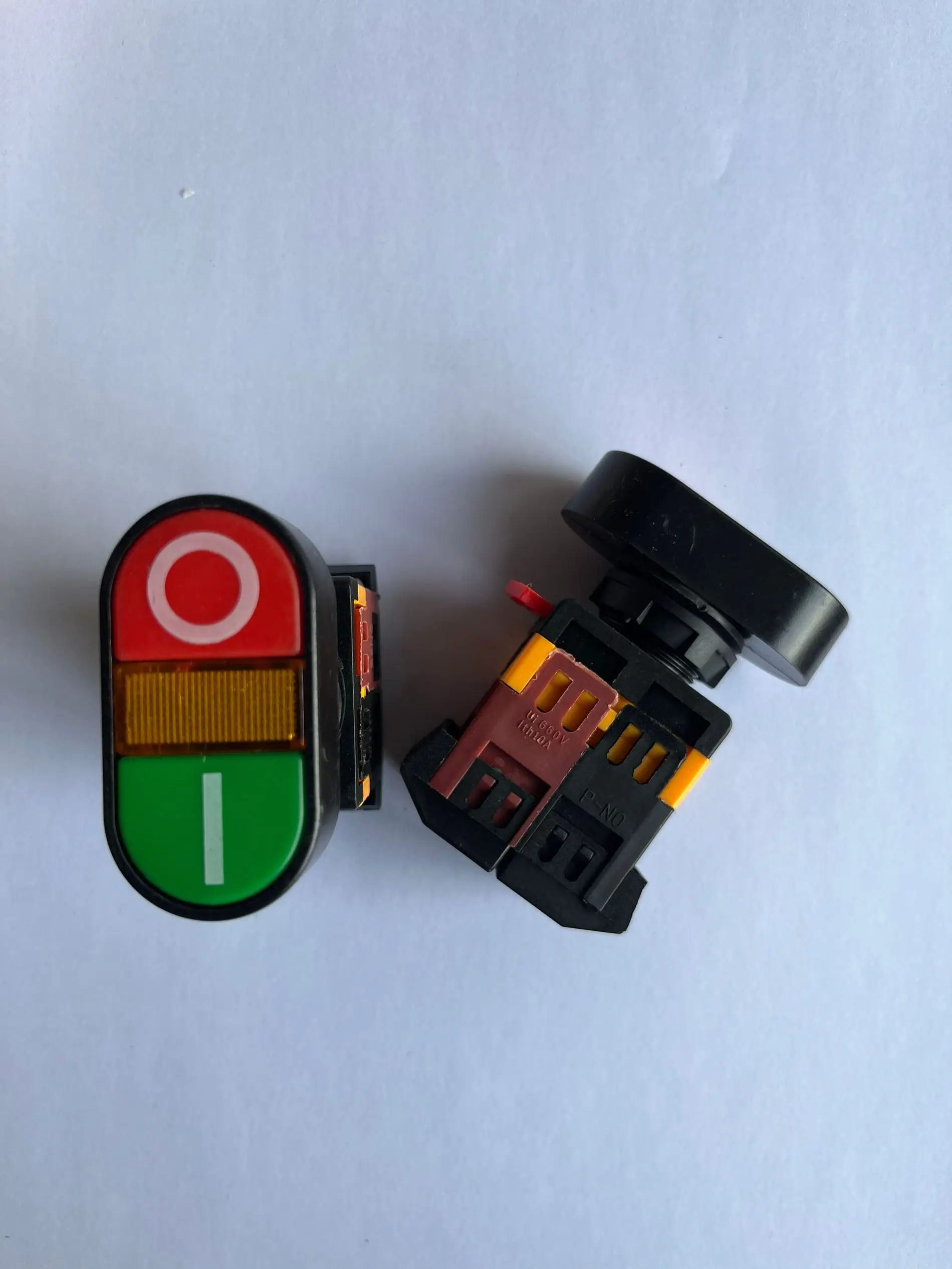 APBB 22 мм Φ & 25N AC вкл/выкл старт стоп 1NO 1NC 2 кнопки 22N мгновенный двухголовый кнопочный переключатель с фотожелтой лампой