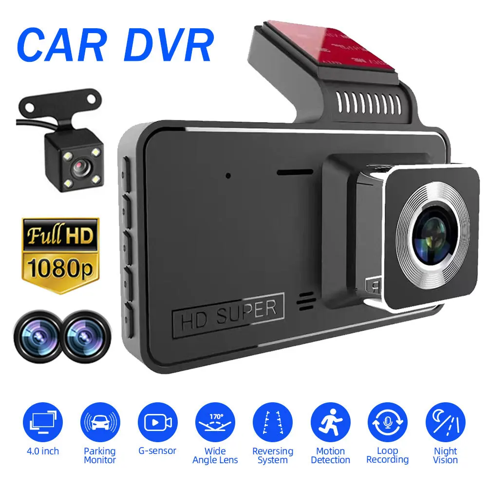 

4.0 Inch Dash Cam Car DVR 24H Cycle Record HD 1080P Dash Camera Dual Lens Video Recorder 1080P Black Box Camera Monitors