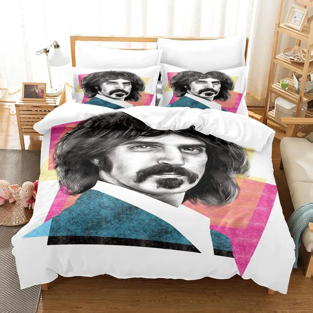 Frank Zappa Boys Bedroom Bedspread Single Twin Full Queen King Size Aldult 3D Bedding Set 2024 Quilt Cover Pillowcase
