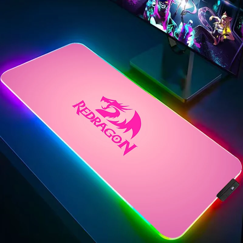 

Коврик для мыши Redragon, Настольный коврик с Rgb клавиатурой, аксессуары для ПК в стиле аниме, игровой кабинет, компьютерные настольные игровые коврики, увеличенная Настройка, коврик для мыши