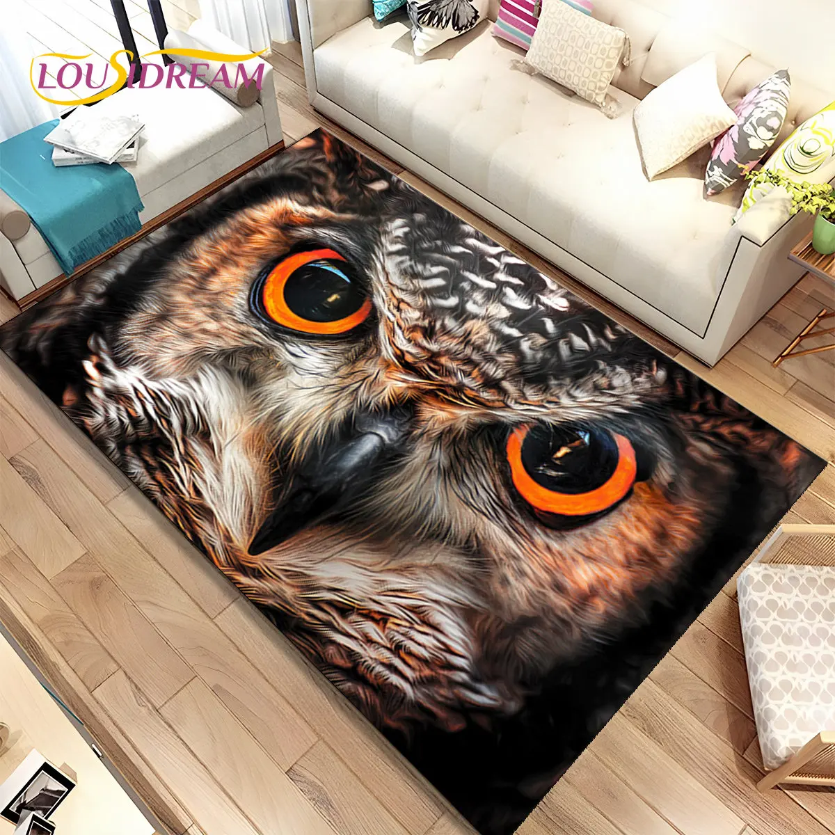 

Cute Owl 3D Cartoon Area Rug,Carpet Rug for Home Living Room Children Bedroom Sofa Doormat Decor,kids play Non-slip Floor Mat