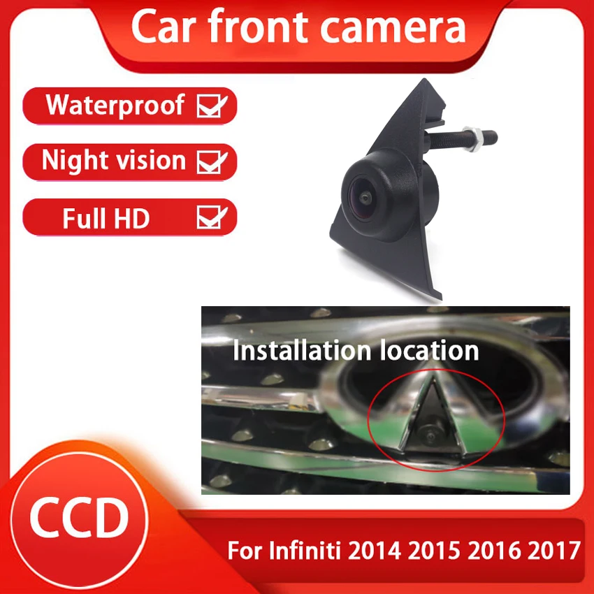 

Waterproof Night Vision CCD Car HD Front View Logo Parking Camera For Infiniti 2014 2015 2016 2017 Installed under the car logo