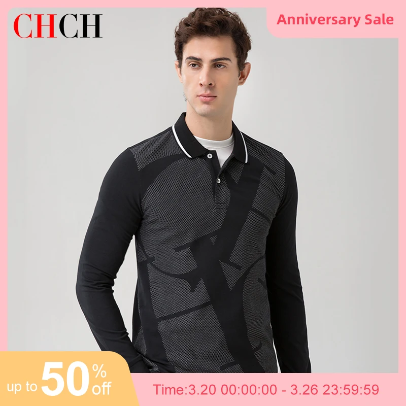 

Мужская рубашка-поло с длинным рукавом, в стиле кэжуал