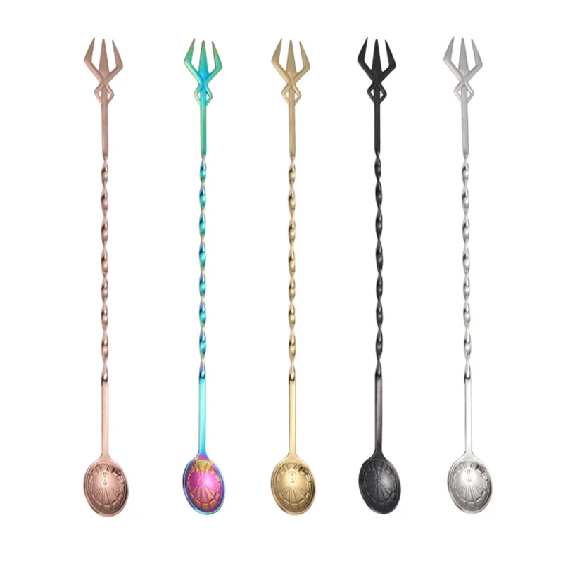 

13-дюймовая бармена для коктейлей из нержавеющей стали, ложка с длинной ручкой, инструмент для смешивания