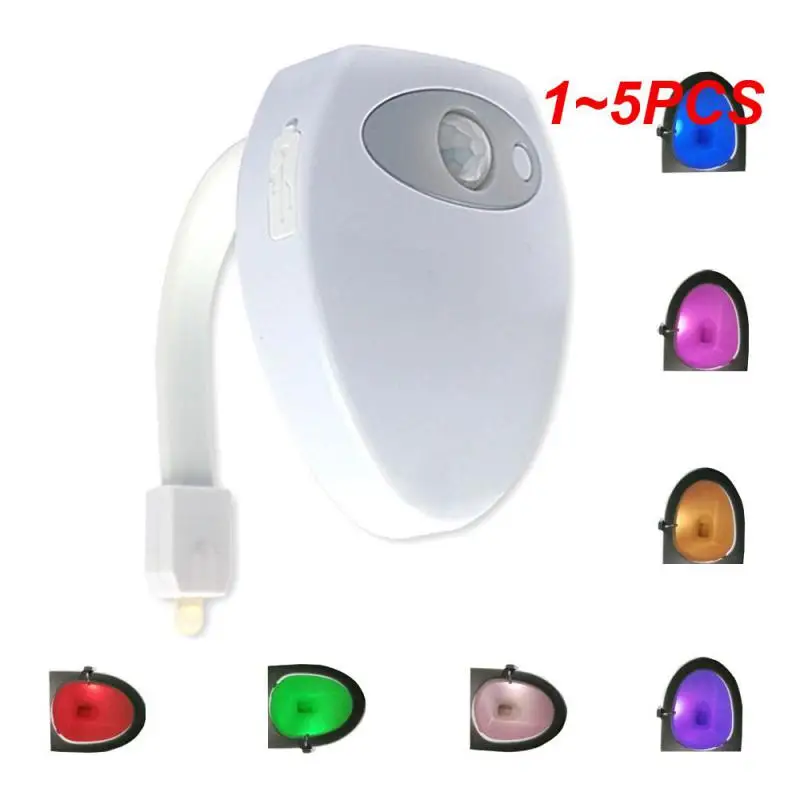 

1~5PCS Smart PIR Motion Sensor Toilet Seat Night Light 8 Colors Waterproof USB Rechargeable Toilet Bowl LED Lamp WC Toilet Light