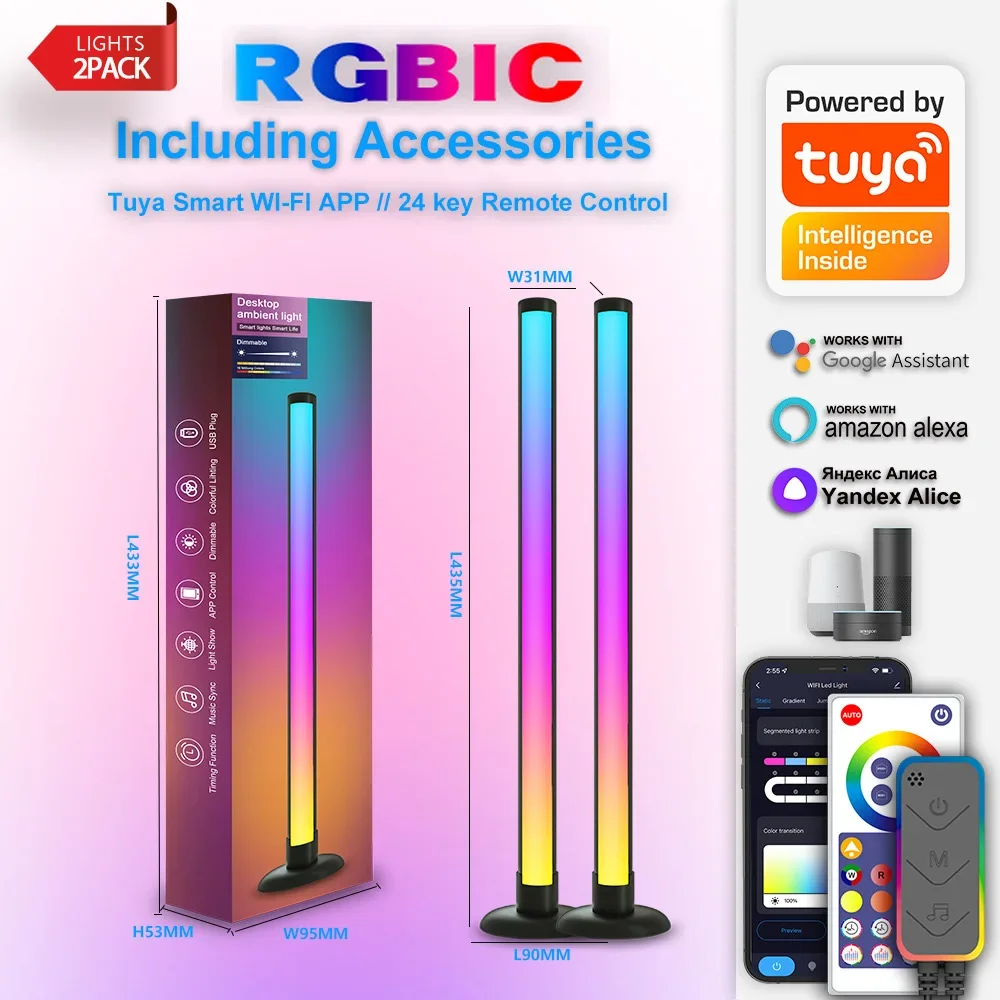 

Tuya Wi-Fi RGBIC лампа музыкальный ритм