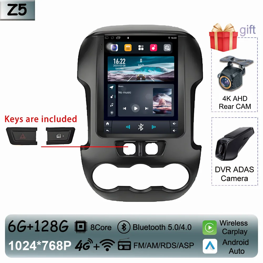 

9.7-дюймовый Android 16 для Ford Ranger 2012-2015: автомобильная магнитола, мультимедийный видеоплеер, Carplay, Auto Stereo, WIFI, QLED экран, приборная панель